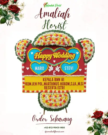 Papan Bunga Pernikahan Pondok Ungu